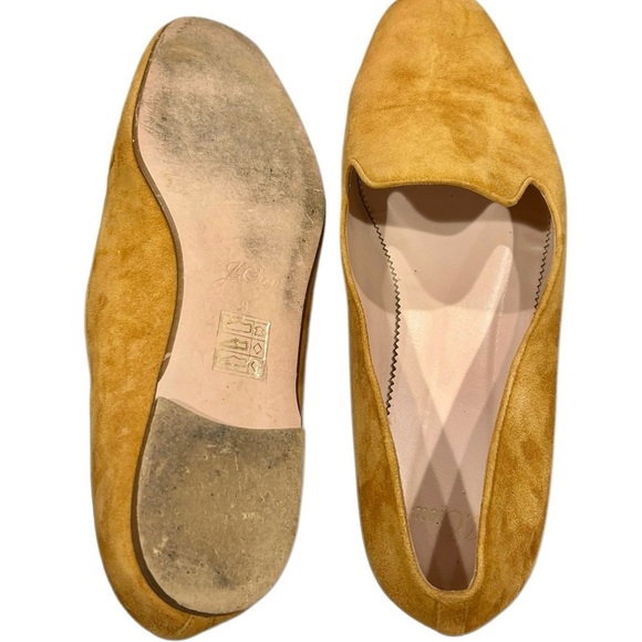 J. Crew Suede Smoking Slipper 9 Camel Loafers Slip On Classic Flats Womens Prep - Picture 6 of 8